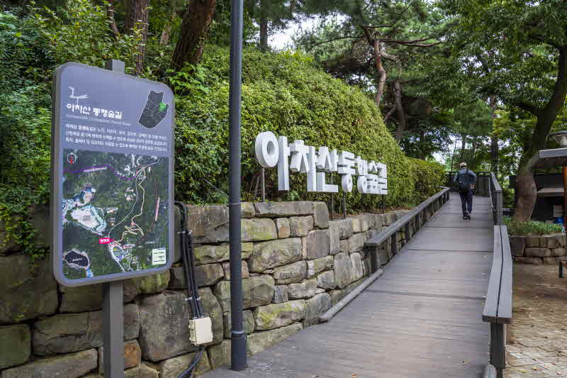 3-3. 올해 6월 아차산 등산로 입구에 길이 820m의 무장애 숲길인 ‘동행숲길’이 조성되었다..JPG
