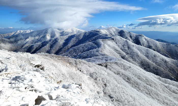보도1) 소백산 설경(제2연화봉대피소에서 천문대, 비로봉 방향.jpg