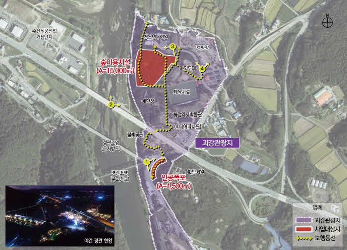 괴산군 ‘괴강관광지 관광 활성화 사업’, 충북 지역균형발전 기반조성 사업 선정(사업계획도).jpg