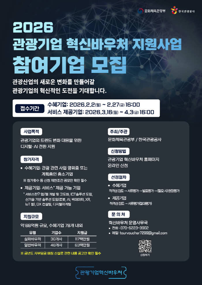 [한국관광공사] 혁신바우처 지원사업 참여기업 모집 포스터.jpg